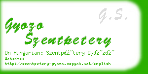 gyozo szentpetery business card